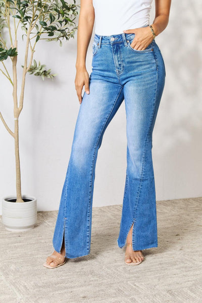 BAYEAS Slit Flare Jeans - AMIClubwear