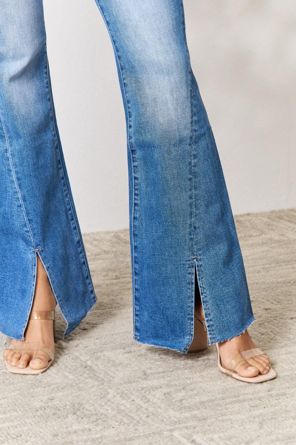 BAYEAS Slit Flare Jeans - AMIClubwear