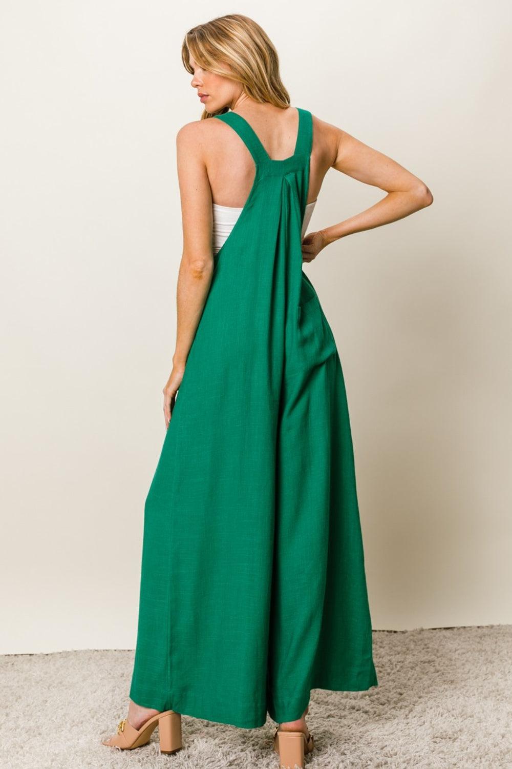 BiBi Texture Sleeveless Wide Leg Jumpsuit - AMIClubwear