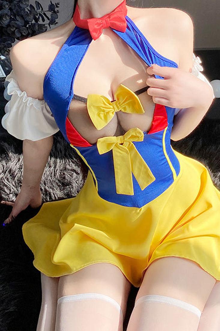 Blue Yellow Red Bow Snow White 3 Pc Costume - AMIClubwear