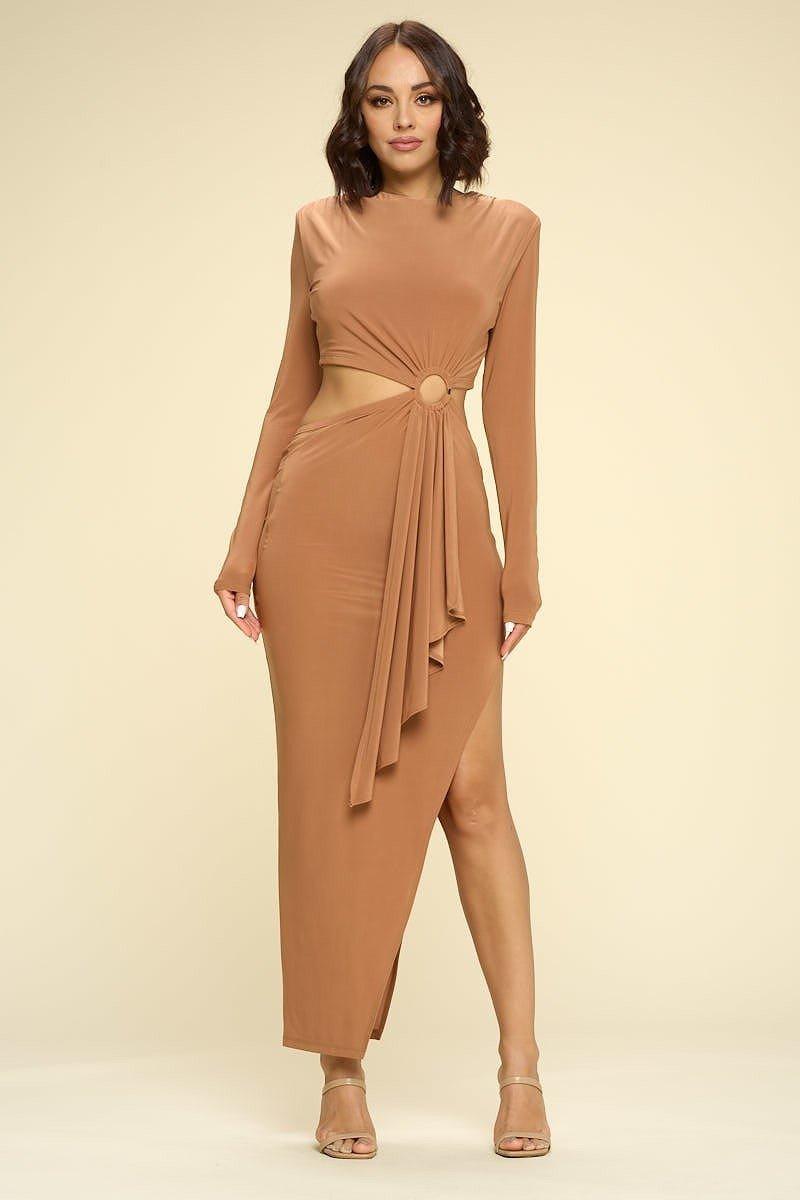 Bodycon Cut Out Midi Dress - AMIClubwear