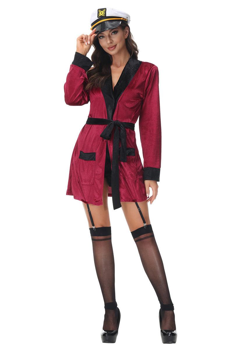 Burgundy Black Hef Costume - AMIClubwear