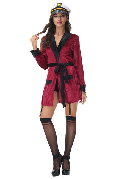 Burgundy Black Hef Costume - AMIClubwear