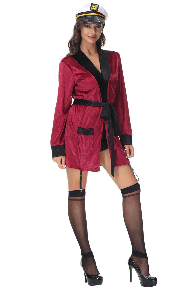 Burgundy Black Hef Costume - AMIClubwear