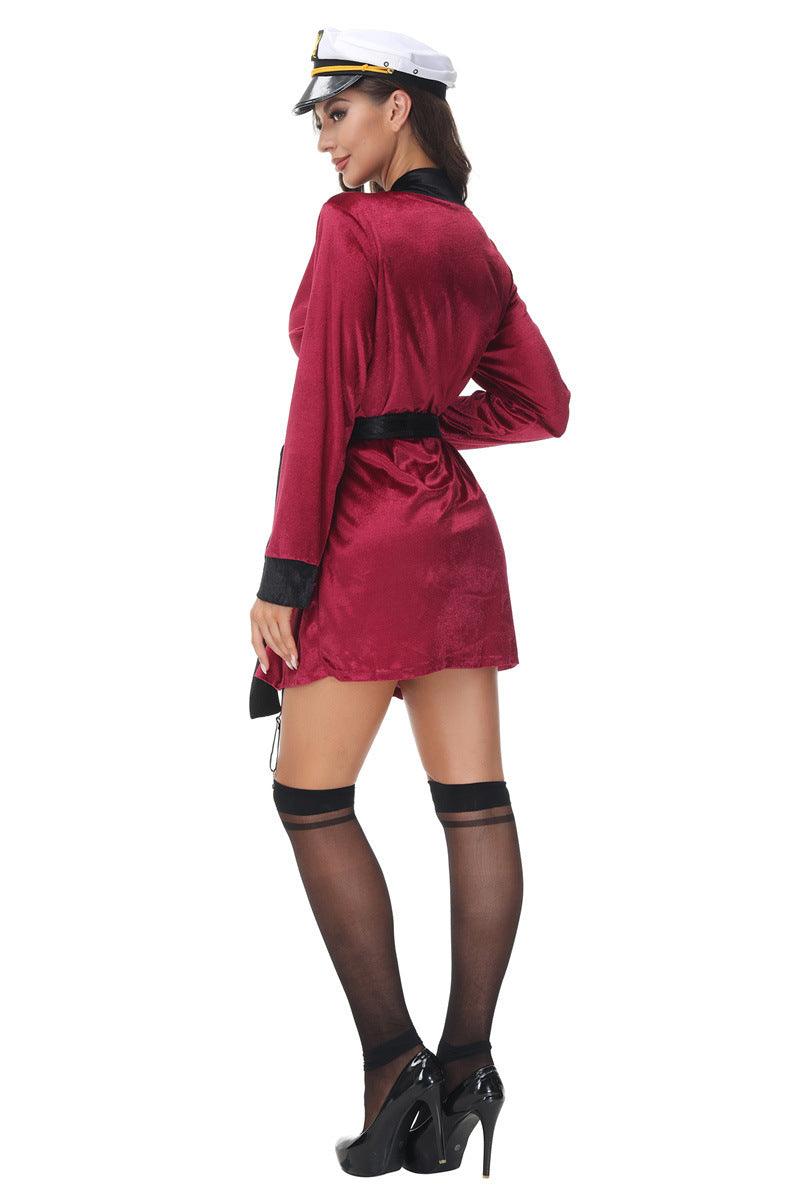 Burgundy Black Hef Costume - AMIClubwear