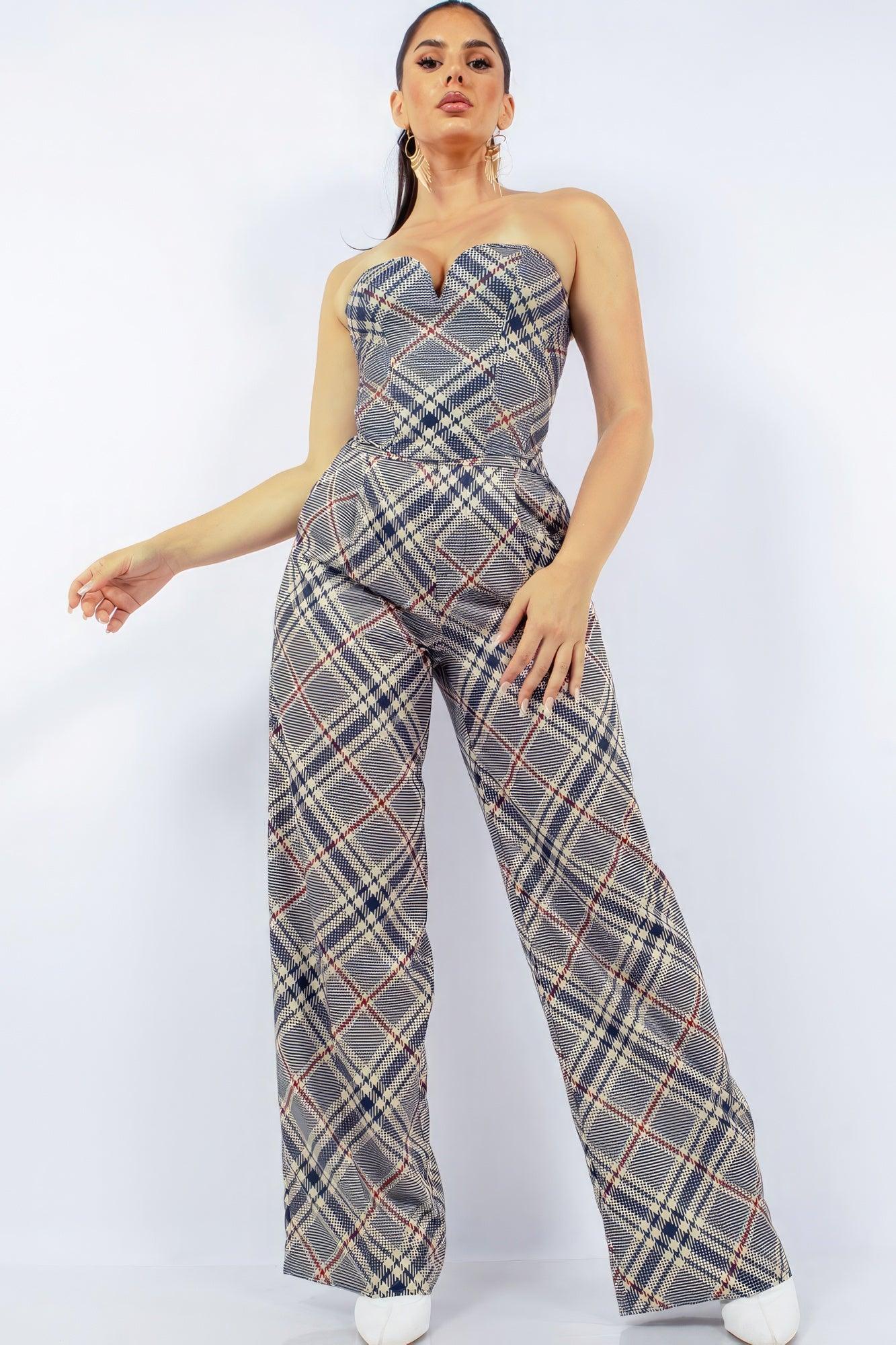 Bustier Top & Wide Pants Set - AMIClubwear