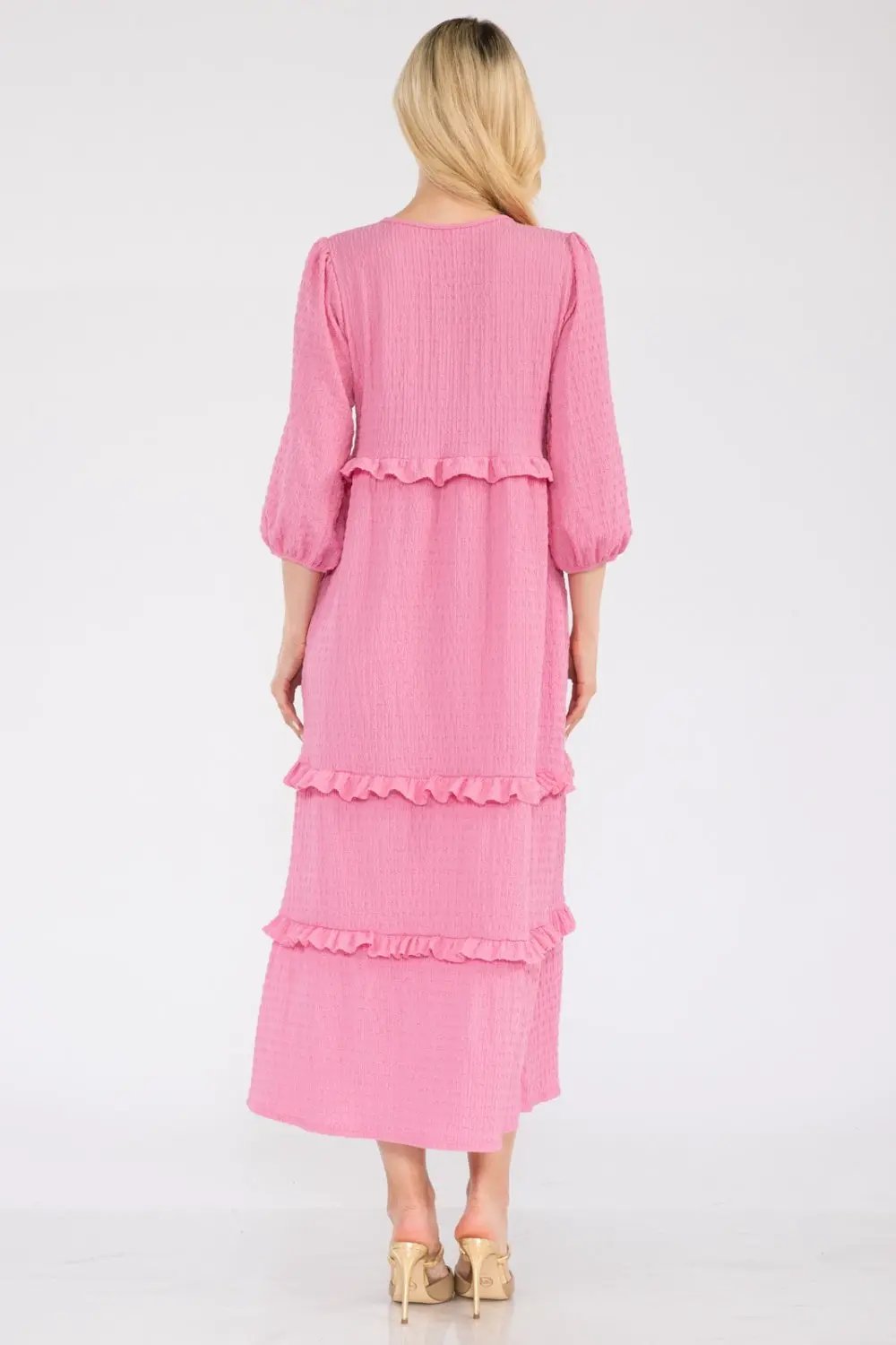 Celeste Full Size Tiered-Ruffle Midi Dress