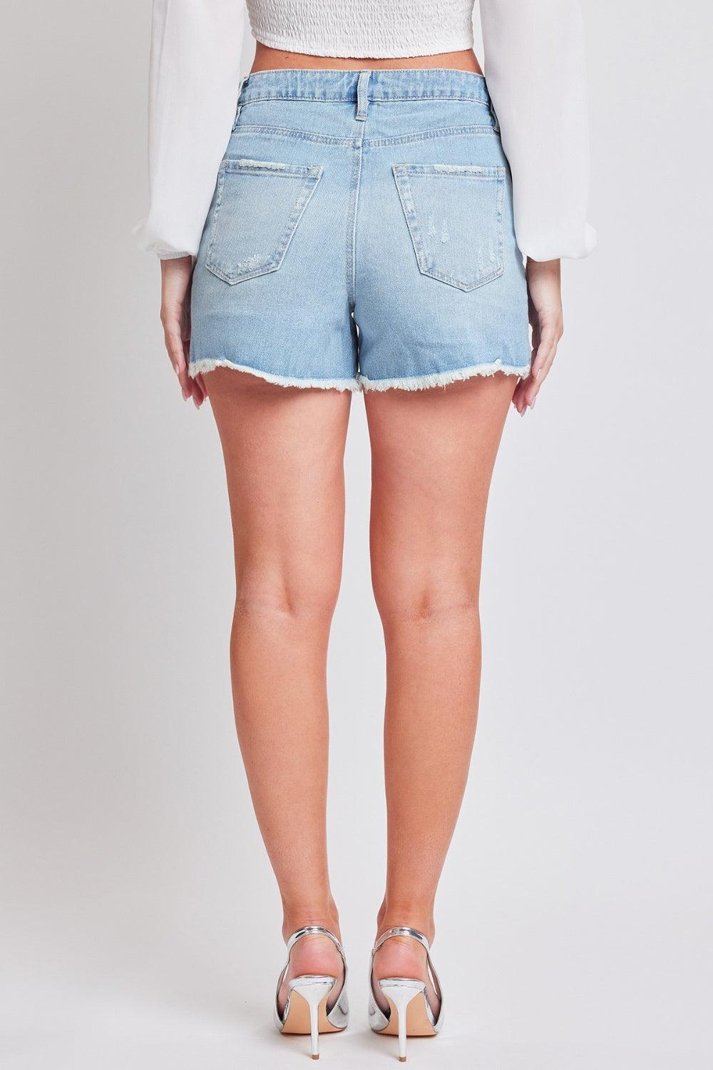 YMI Jeanswea Distressed Frayed Hem Denim Shorts - AMIClubwear