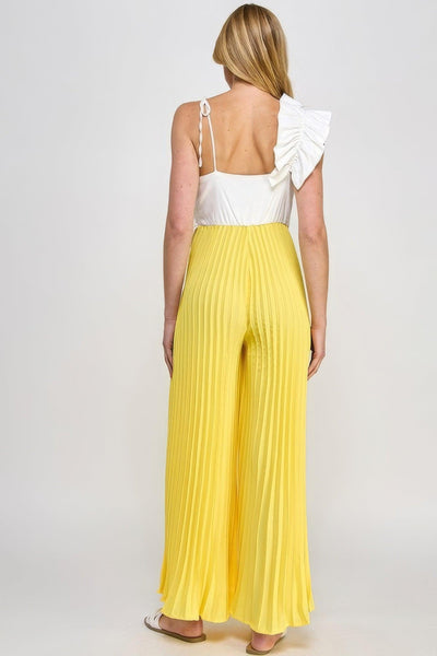 Cami Asymmetrical Ruffle Detail Pleated Bottom Jumpsuit - AMIClubwear