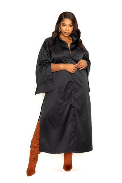 Cape Sleeve Shirt Dress - AMIClubwear