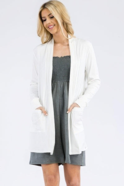 Casual Cardigan With Pockets - AMIClubwear