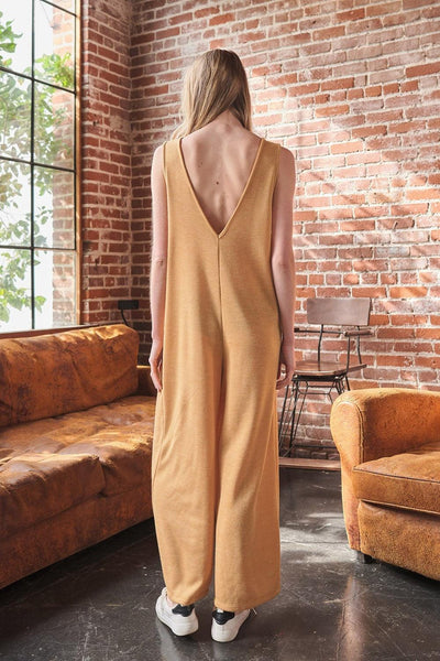 Ces Femme V-Neck Sleeveless Wide Leg Jumpsuit - AMIClubwear