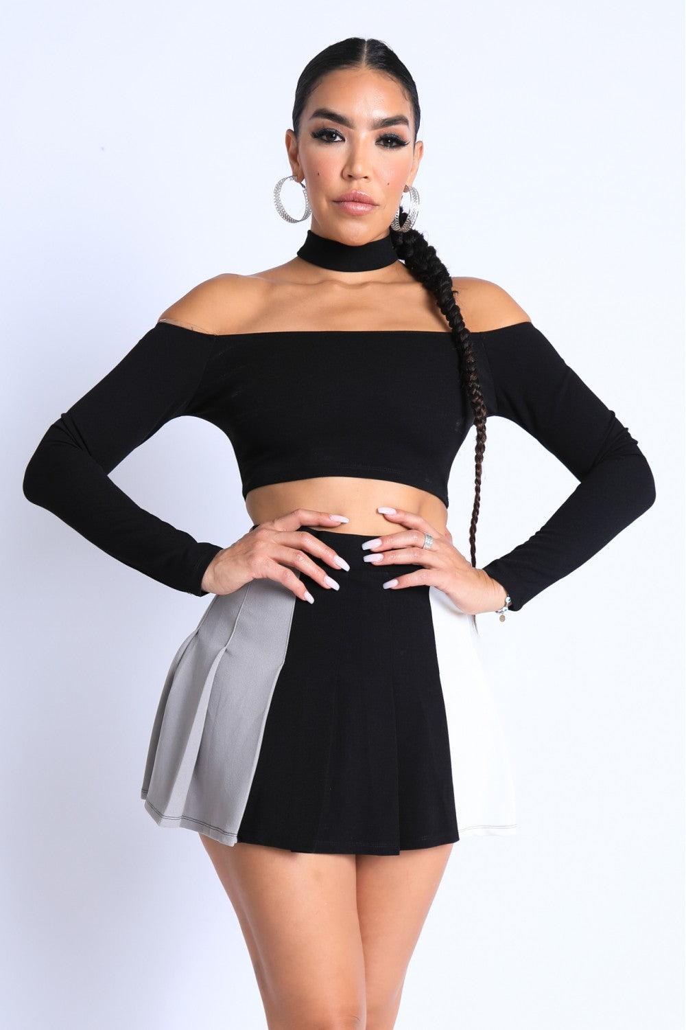 Choker Off-shoulder Top Set - AMIClubwear