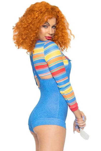 Wanna Play Blue Rainbow Stripe Sexy 2 Pc Doll Movie Character Costume - AMIClubwear