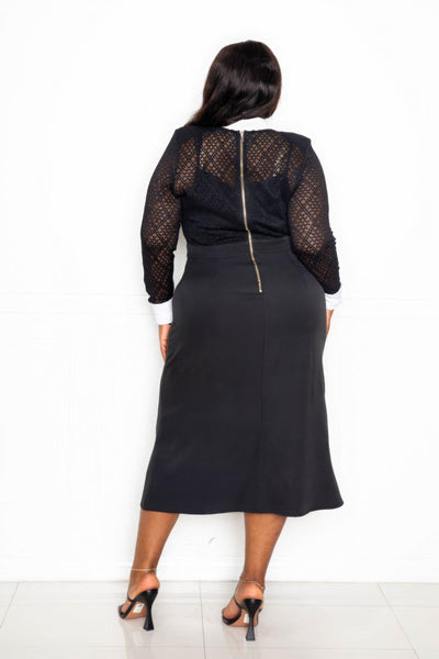 Collared Lace Midi Dress - AMIClubwear