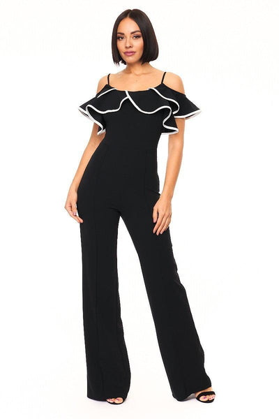 Color Block Binding Detailed Fashion Jumpsuit - AMIClubwear