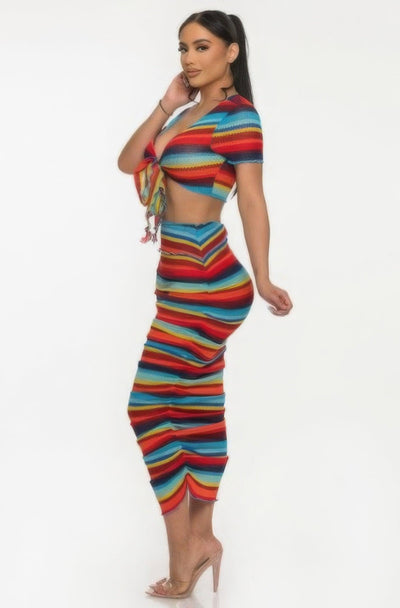 Color Me Mine Beach Sarong Skirt Set - AMIClubwear