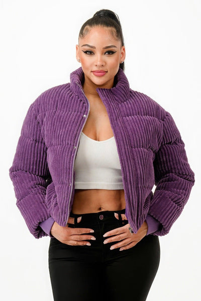 Corduroy Puffer Jacket - AMIClubwear