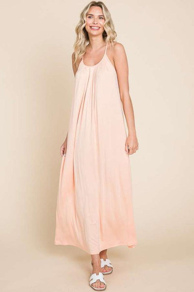 Culture Code Full Size Tie Back Maxi Cami Dress - AMIClubwear