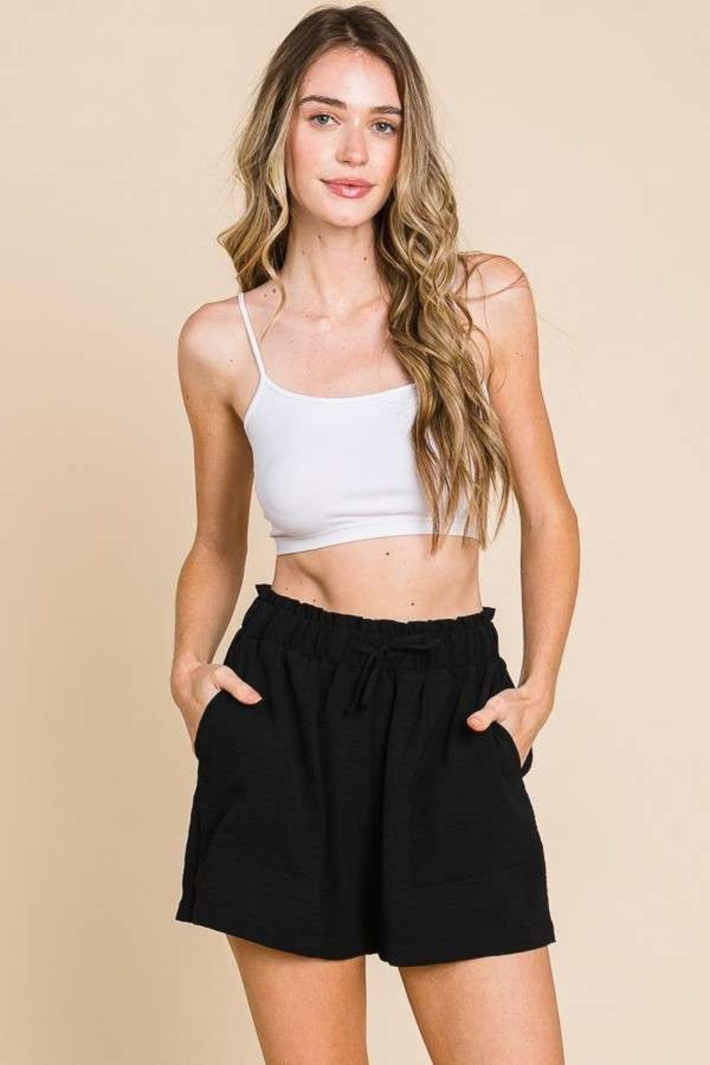 Culture Code High Waist Paper bag Shorts – AMIClubwear