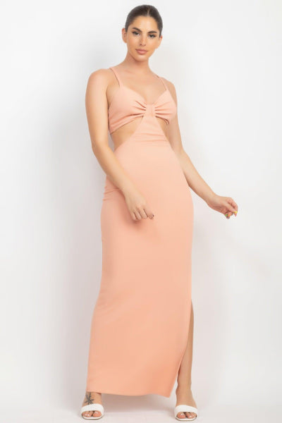 Cutouts Side Slit Maxi Dress - AMIClubwear