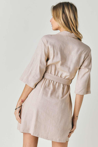 Drop Shoulder With Saist Tie Belted Dress - AMIClubwear