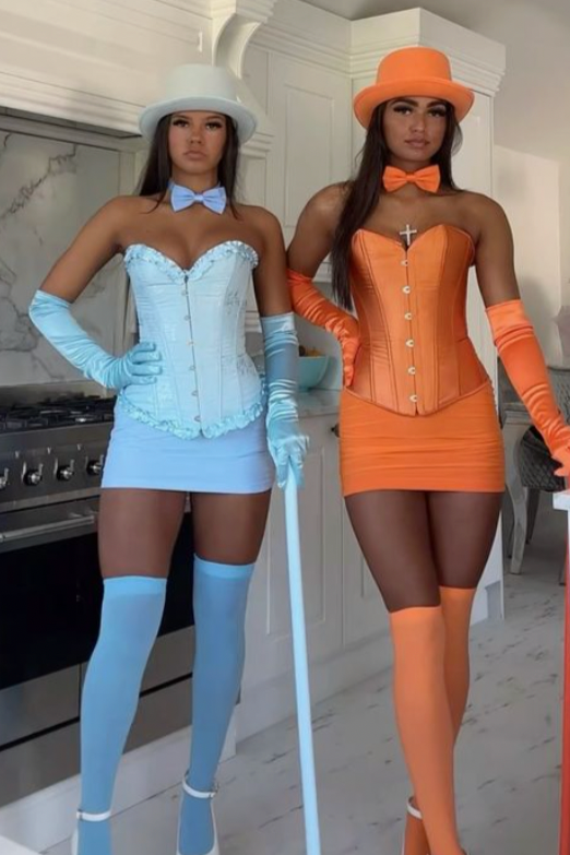 Light Blue Dumb & Dumber Boned Corset Sexy 6Pc Costume