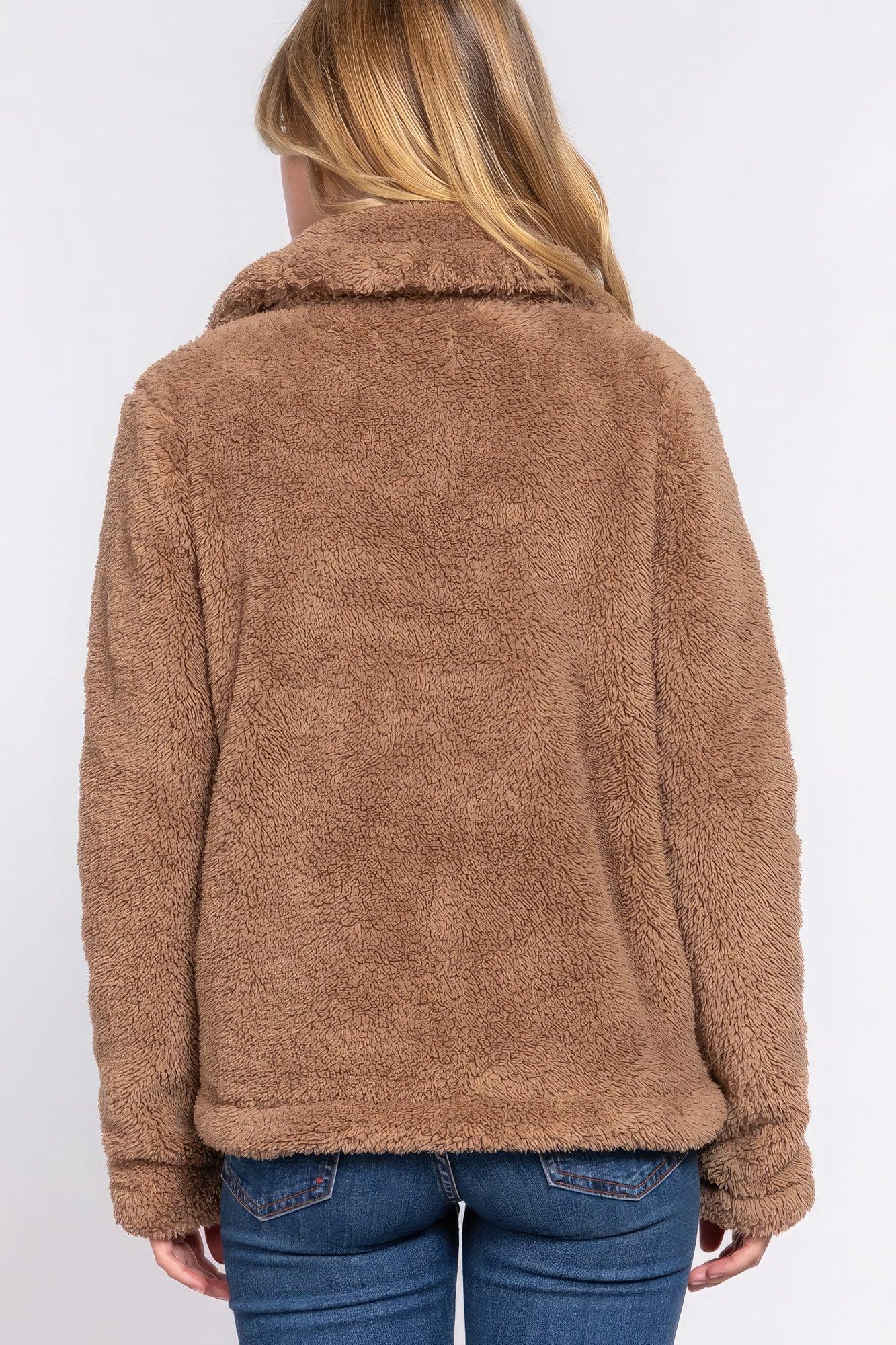 Faux Fur Sherpa Jacket - AMIClubwear