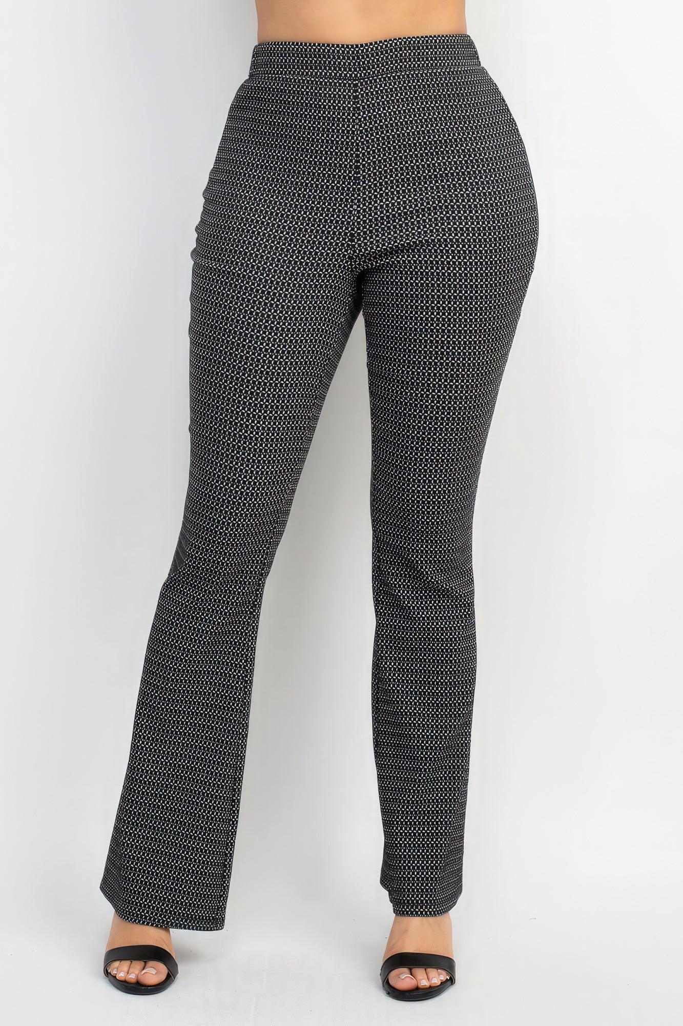 Fitted Flare Leg Plaid Pants - AMIClubwear