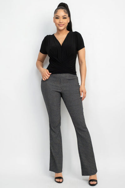 Fitted Flare Leg Plaid Pants - AMIClubwear