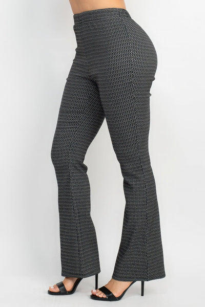 Fitted Flare Leg Plaid Pants - AMIClubwear