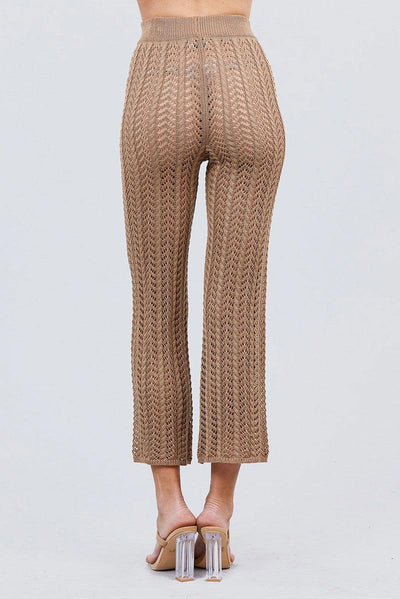 Flare Long Fishnet Sweater Pants - AMIClubwear