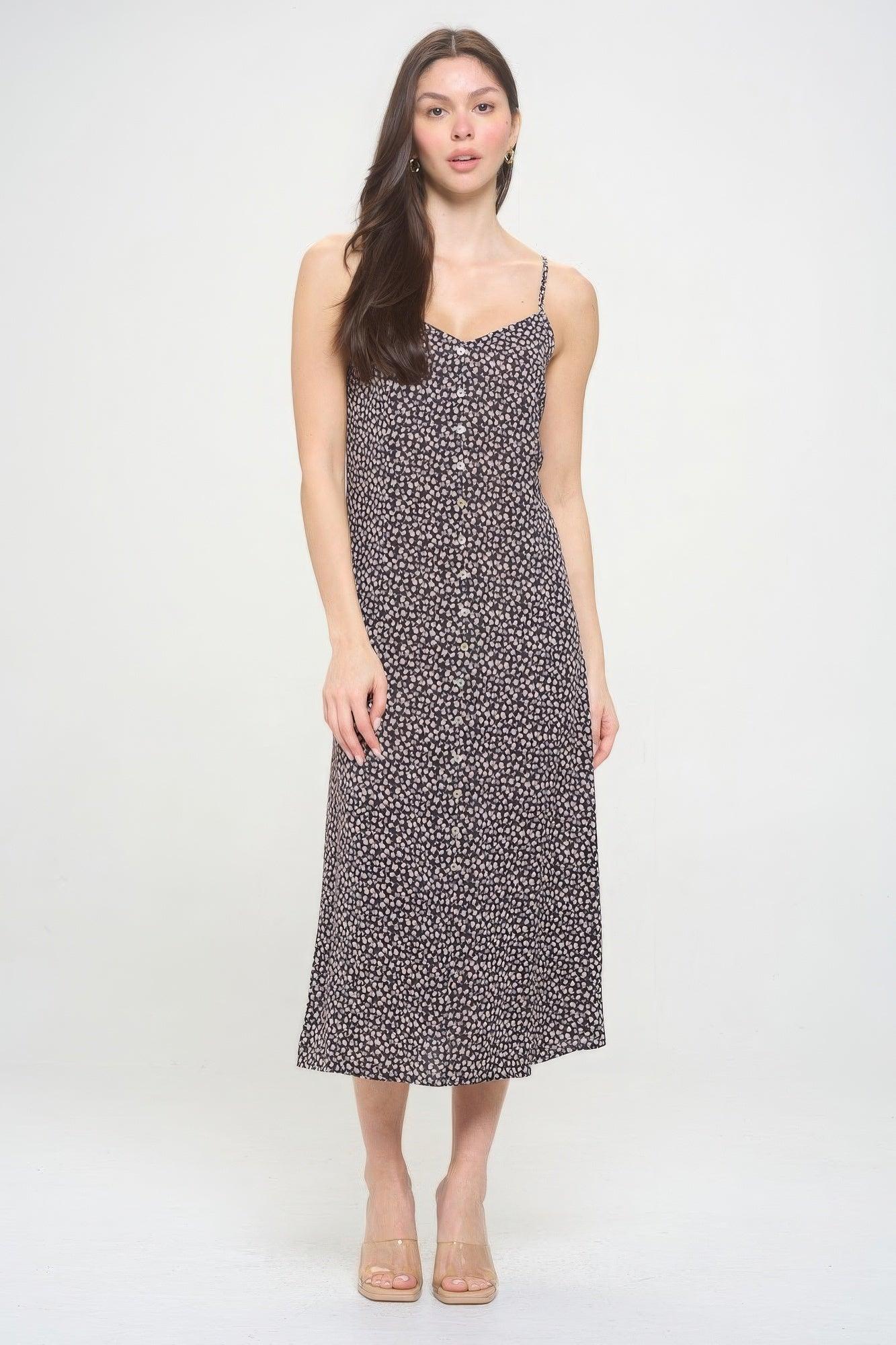 Floral Button Down Tied Back Maxi Dress - AMIClubwear