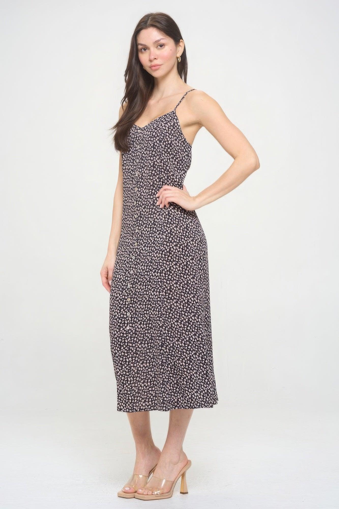 Floral Button Down Tied Back Maxi Dress - AMIClubwear