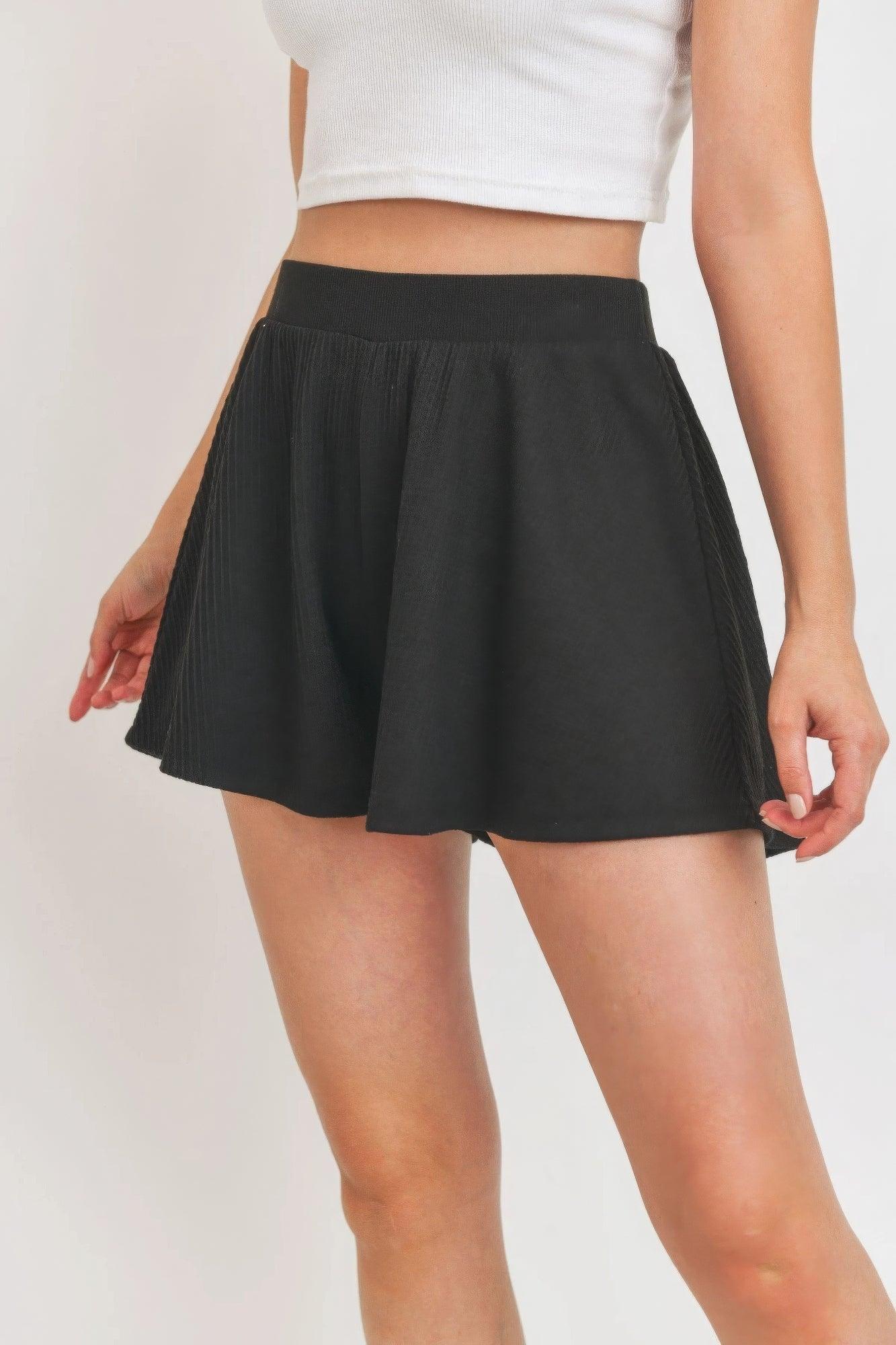 Flounce Shorts Micro Waffle - AMIClubwear