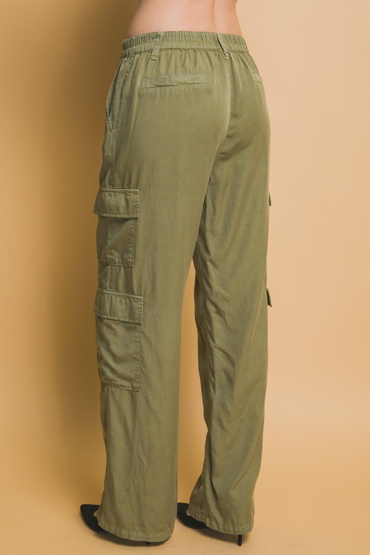 Full-length Tencel Pants With Cargo Pockets - AMIClubwear