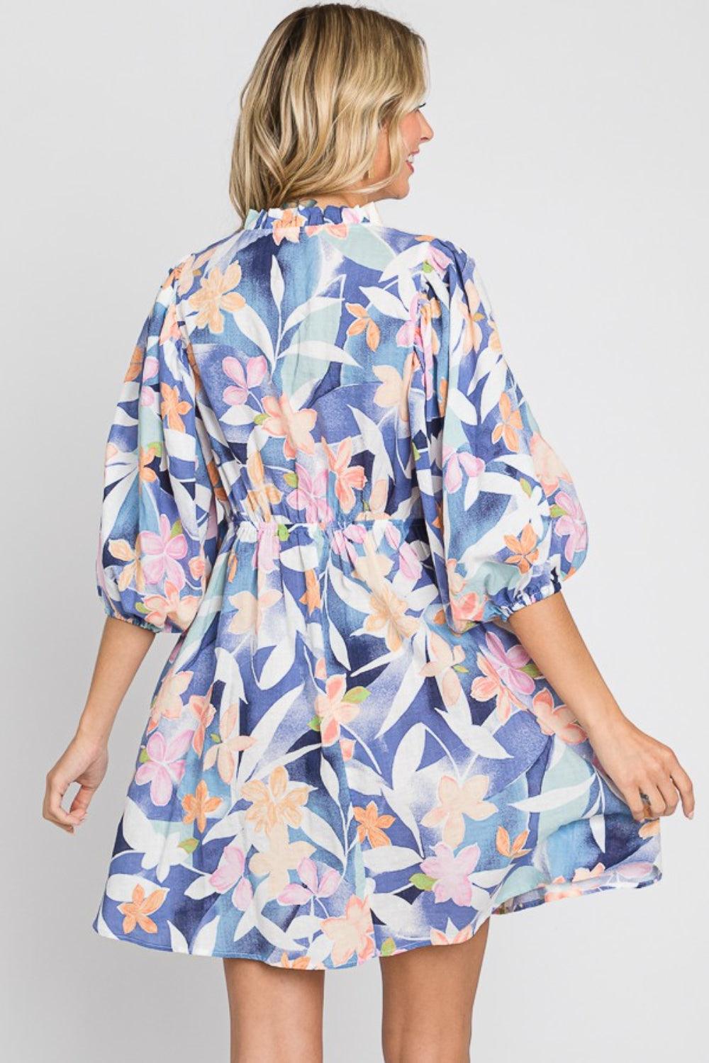 GeeGee Floral Print Mini Dress - AMIClubwear