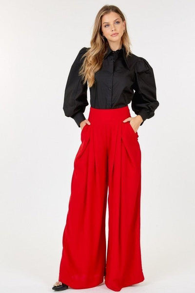 High Waist Palazzo Pants - AMIClubwear