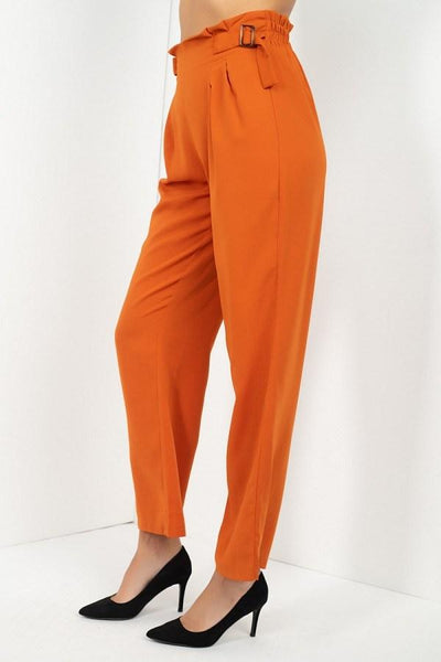 High Waist Paperbag Wide Pants - AMIClubwear