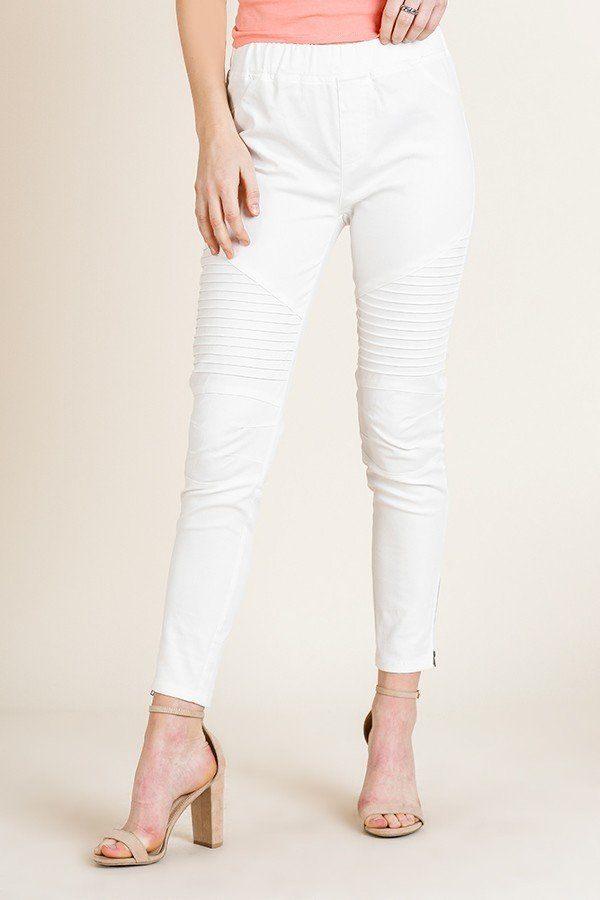 High Waist Skinny Moto Pant - AMIClubwear