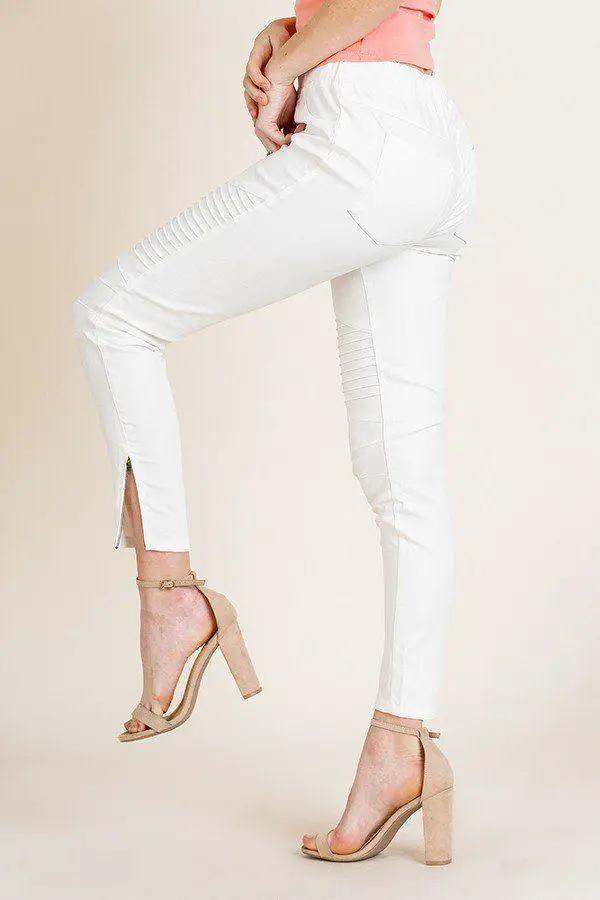 High Waist Skinny Moto Pant