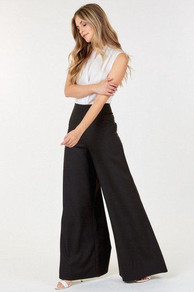 High Waist Wide Leg Flare Pants - AMIClubwear