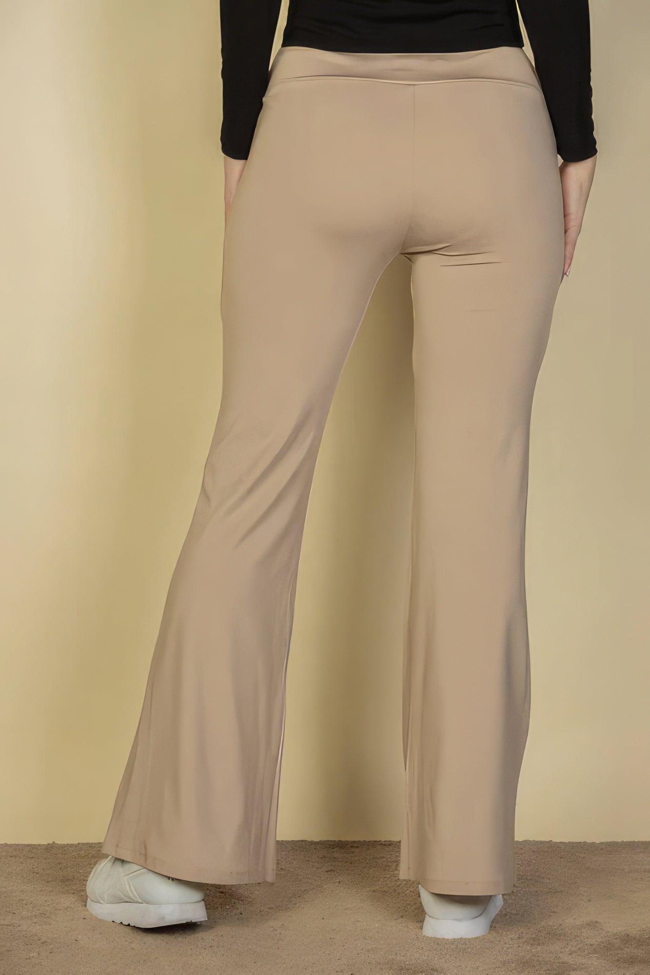 High Waisted Front Pocket Flare Pants - AMIClubwear