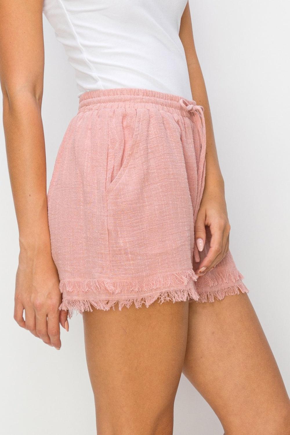 HYFVE Drawstring Frayed Shorts - AMIClubwear