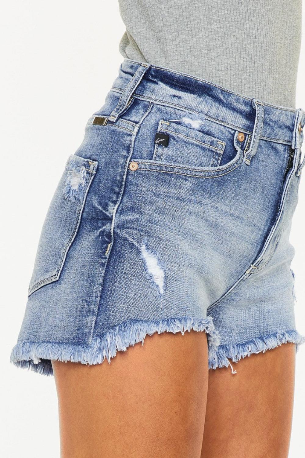 Kancan Distressed Raw Hem Denim Shorts - AMIClubwear