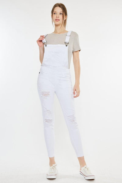 Kancan Distressed Skinny Denim Overalls - AMIClubwear