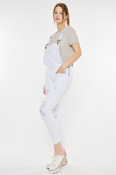 Kancan Distressed Skinny Denim Overalls - AMIClubwear