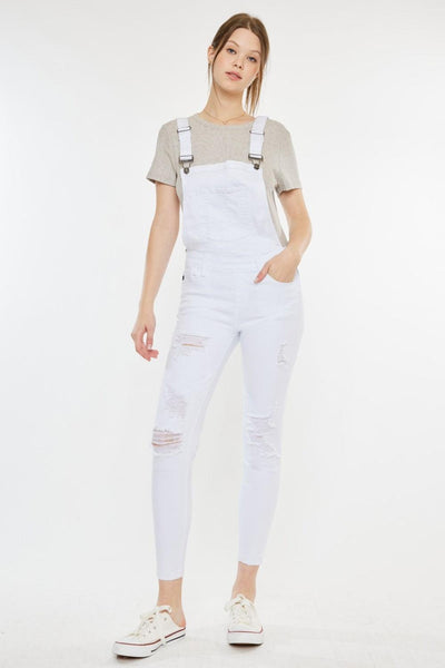 Kancan Distressed Skinny Denim Overalls - AMIClubwear