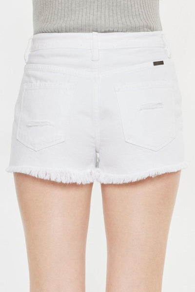 Kancan Raw Hem Distressed Denim Shorts - AMIClubwear