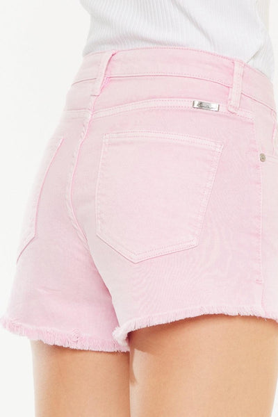 Kancan Raw Hem High Waist Denim Shorts - AMIClubwear